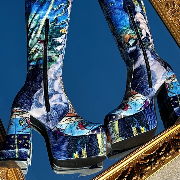 Dolls Kill Shoes - Horoscopez Illusions N’ Delusions Thigh High Boots